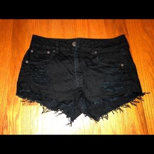American Eagle black jean shorts
